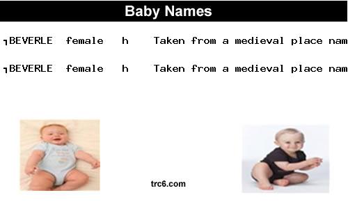 beverle baby names