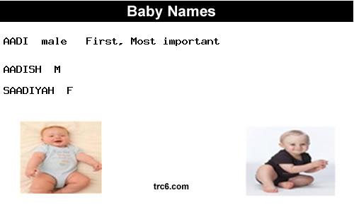 aadi baby names