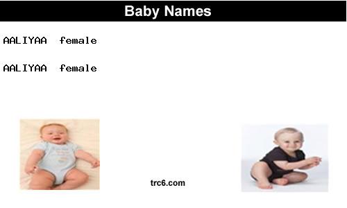 aaliyaa baby names