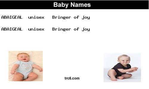 abaigeal baby names