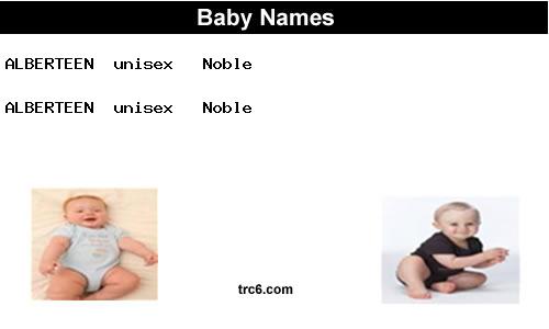 alberteen baby names