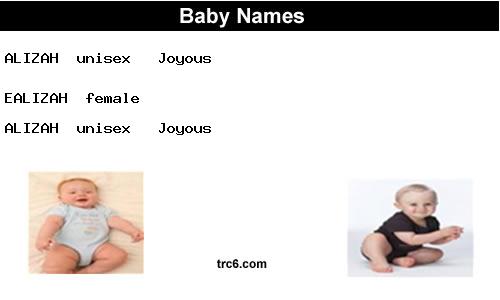 alizah baby names