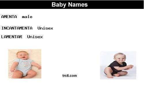 incantamenta baby names