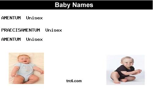 praecisamentum baby names