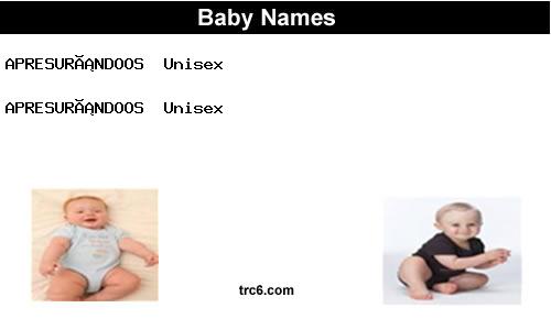 apresurándoos baby names