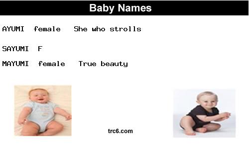 sayumi baby names