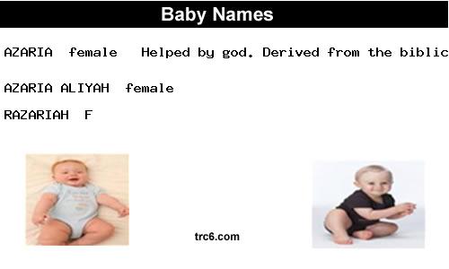 azaria-aliyah baby names