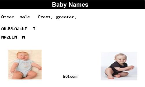 azeem baby names