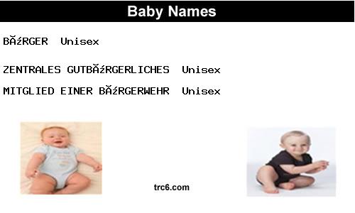zentrales-gutbürgerliches baby names