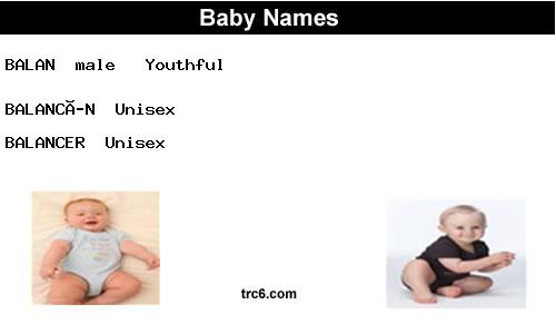 balan baby names