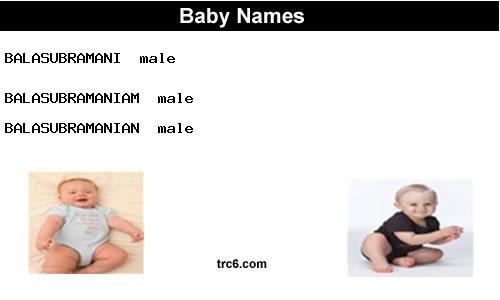 balasubramani baby names
