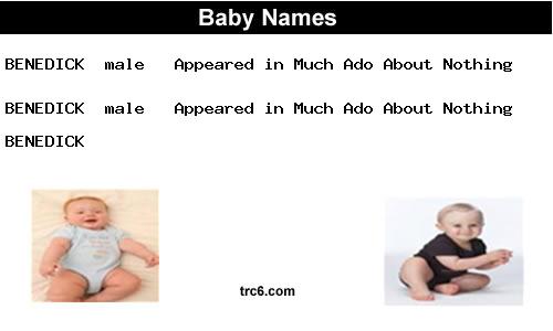 benedick baby names