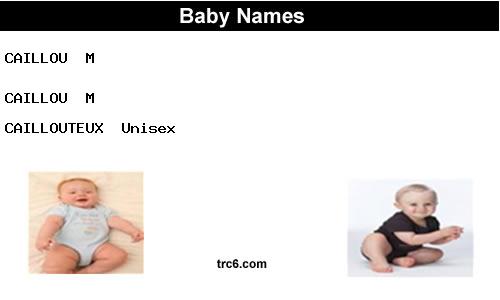 caillou baby names