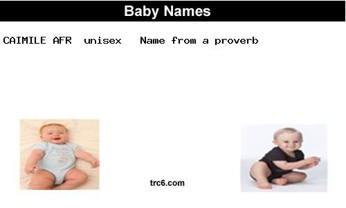 caimile-afr baby names