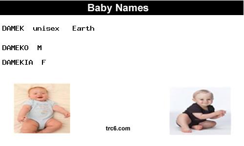 damek baby names