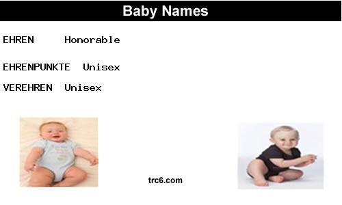 ehren baby names