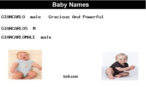 giancarlo baby names