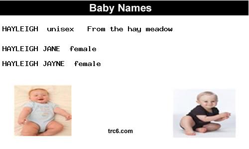 hayleigh-jane baby names