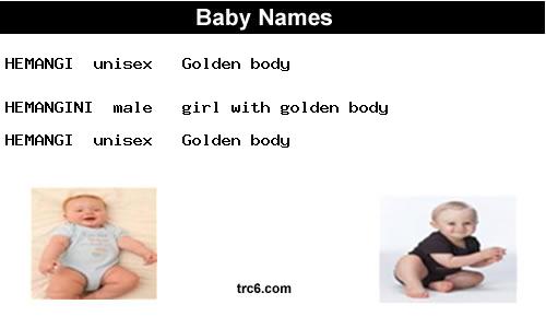 hemangini baby names