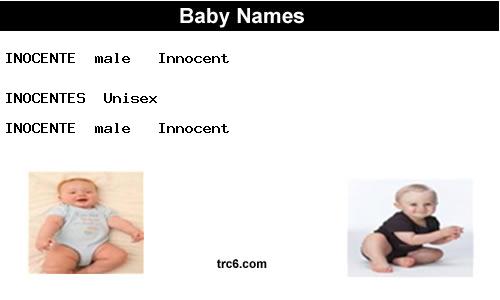 inocentes baby names