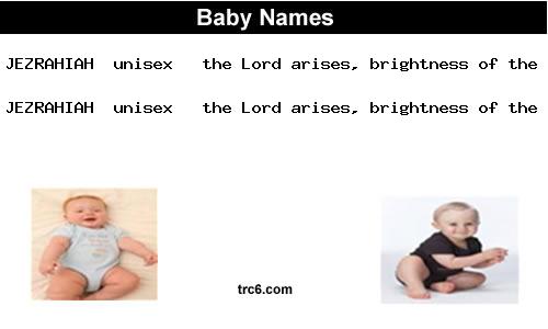 jezrahiah baby names