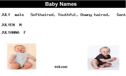 july baby names