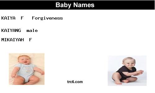 kaiya baby names