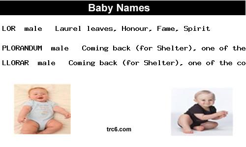 lor baby names