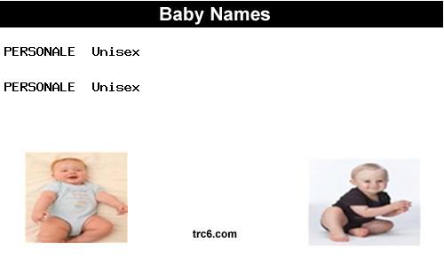 personale baby names