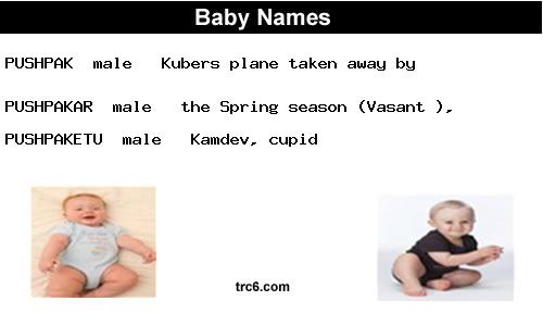 pushpakar baby names