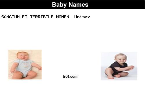 sanctum-et-terribile-nomen baby names