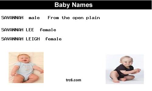 savannah-lee baby names