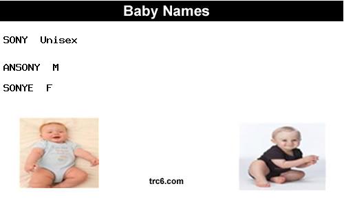sony baby names