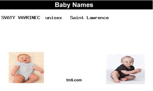 svaty-vavrinec baby names