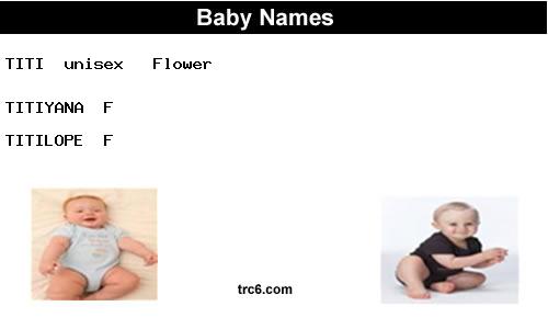 titiyana baby names