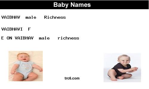 vaibhavi baby names