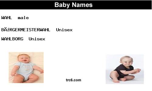 wahl baby names