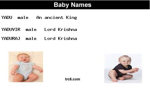 yaduvir baby names
